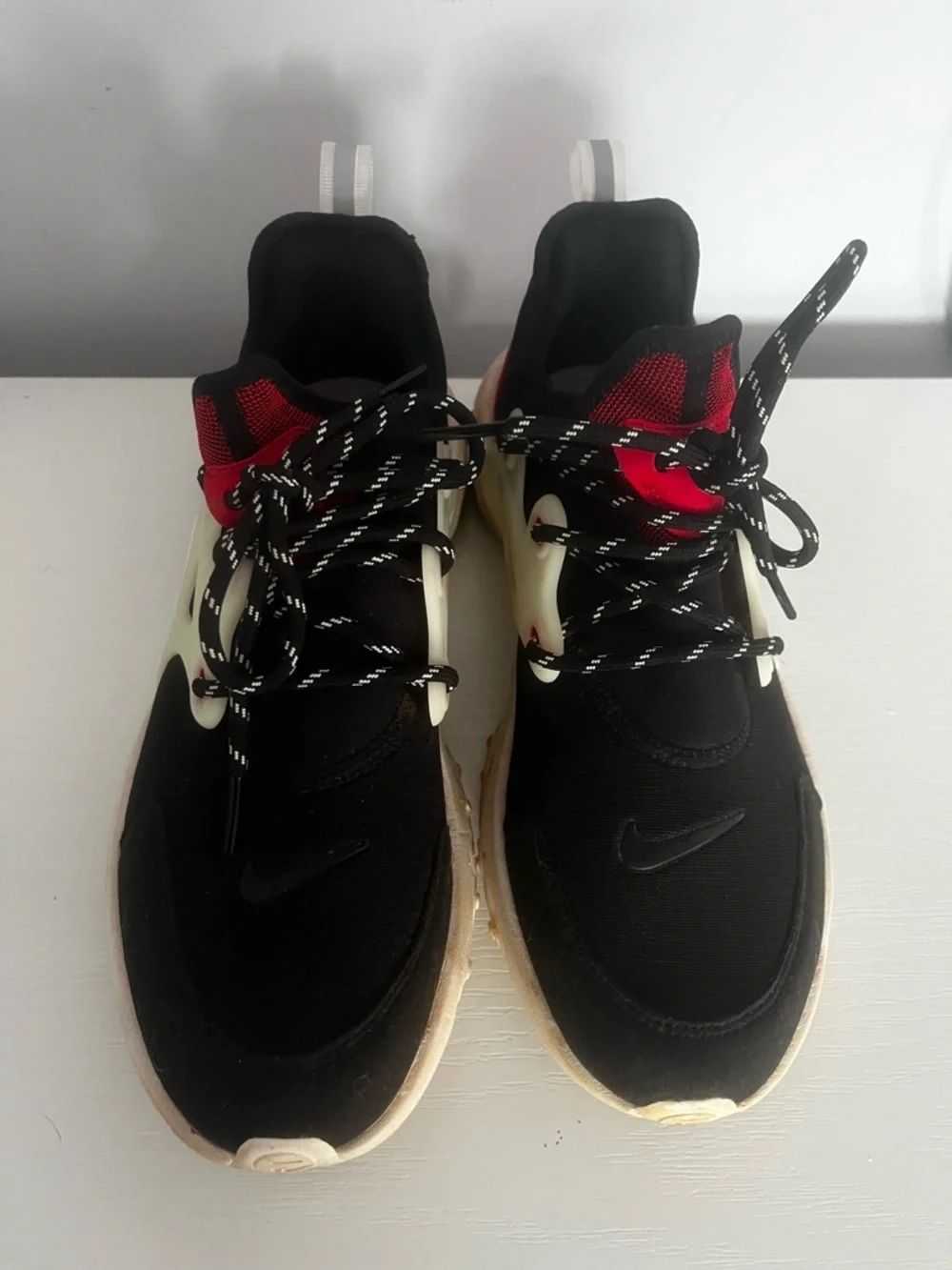 Nike Kids Black & Red Athletic Sneakers with Cream Accents